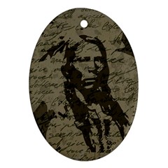 Indian Chief Oval Ornament (two Sides) by Valentinaart