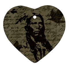 Indian Chief Heart Ornament (two Sides) by Valentinaart