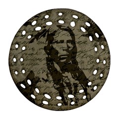 Indian Chief Round Filigree Ornament (two Sides) by Valentinaart