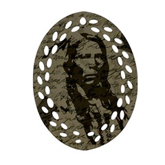 Indian Chief Oval Filigree Ornament (two Sides) by Valentinaart