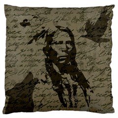 Indian Chief Large Flano Cushion Case (two Sides) by Valentinaart