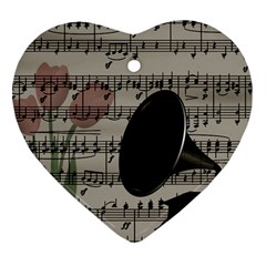 Vintage Music Design Ornament (heart) by Valentinaart