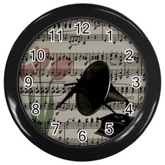 Vintage Music Design Wall Clocks (black) by Valentinaart