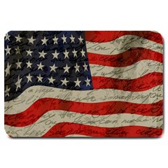 Vintage American Flag Large Doormat  by Valentinaart