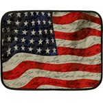 Vintage American flag Double Sided Fleece Blanket (Mini)  35 x27  Blanket Front