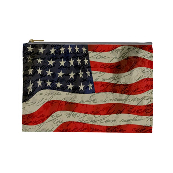 Vintage American flag Cosmetic Bag (Large) 