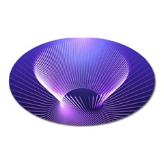 Abstract Fractal 3d Purple Artistic Pattern Line Oval Magnet