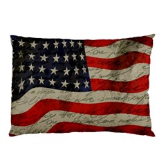 Vintage American Flag Pillow Case (two Sides) by Valentinaart