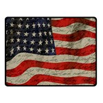 Vintage American flag Double Sided Fleece Blanket (Small)  45 x34  Blanket Front