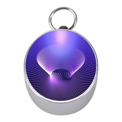 Abstract Fractal 3d Purple Artistic Pattern Line Mini Silver Compasses by Simbadda