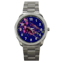 Stars Abstract Shine Spots Lines Sport Metal Watch by Simbadda