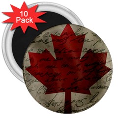 Canada Flag 3  Magnets (10 Pack)  by Valentinaart