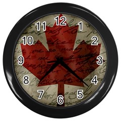 Canada Flag Wall Clocks (black)