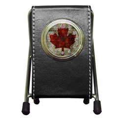 Canada Flag Pen Holder Desk Clocks by Valentinaart