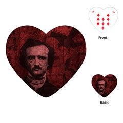 Edgar Allan Poe  Playing Cards (heart)  by Valentinaart