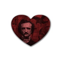 Edgar Allan Poe  Rubber Coaster (heart)  by Valentinaart