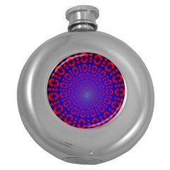 Binary Code Optical Illusion Rotation Round Hip Flask (5 Oz)