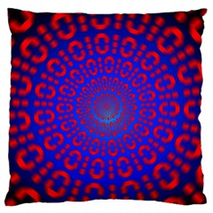 Binary Code Optical Illusion Rotation Large Cushion Case (two Sides) by Simbadda