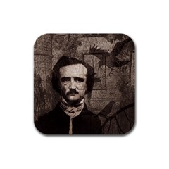 Edgar Allan Poe  Rubber Square Coaster (4 Pack)  by Valentinaart