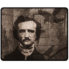 Edgar Allan Poe  Double Sided Fleece Blanket (medium)  by Valentinaart