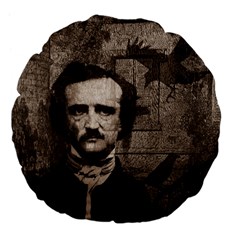 Edgar Allan Poe  Large 18  Premium Flano Round Cushions by Valentinaart