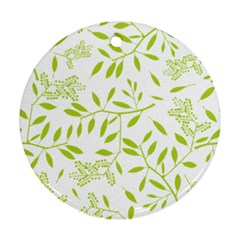 Leaves Pattern Seamless Round Ornament (two Sides)