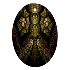 Fractal Abstract Patterns Gold Oval Ornament (two Sides) by Simbadda