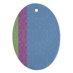 Fine Line Pattern Background Vector Oval Ornament (two Sides) by Simbadda