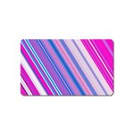 Line Obliquely Pink Magnet (Name Card) Front