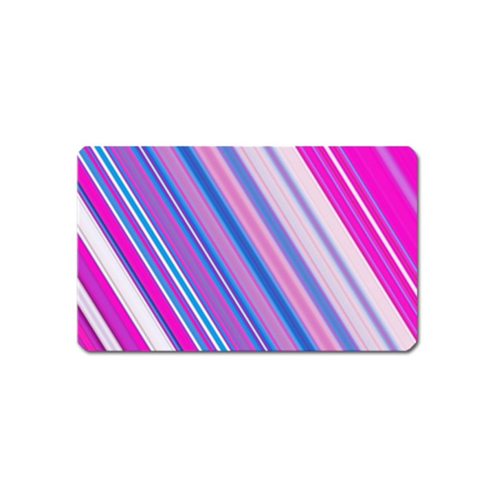 Line Obliquely Pink Magnet (Name Card)