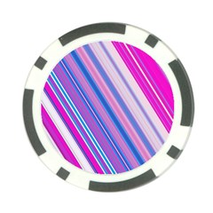 Line Obliquely Pink Poker Chip Card Guard by Simbadda