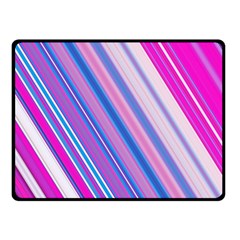 Line Obliquely Pink Double Sided Fleece Blanket (small)  by Simbadda