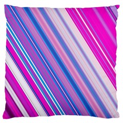 Line Obliquely Pink Large Flano Cushion Case (two Sides) by Simbadda