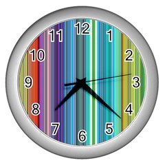 Color Stripes Wall Clocks (silver) 