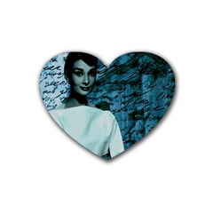 Audrey Hepburn Heart Coaster (4 Pack)  by Valentinaart