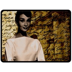 Audrey Hepburn Double Sided Fleece Blanket (large)  by Valentinaart