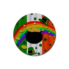 Pot Of Gold Rubber Round Coaster (4 Pack)  by Valentinaart