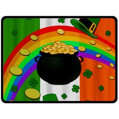 Pot Of Gold Double Sided Fleece Blanket (large)  by Valentinaart