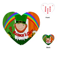 St  Patricks Day  Playing Cards (heart)  by Valentinaart