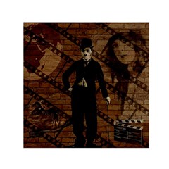 Charlie Chaplin  Small Satin Scarf (square) by Valentinaart