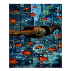 Urban Swimmers   Shower Curtain 60  X 72  (medium)  by Valentinaart