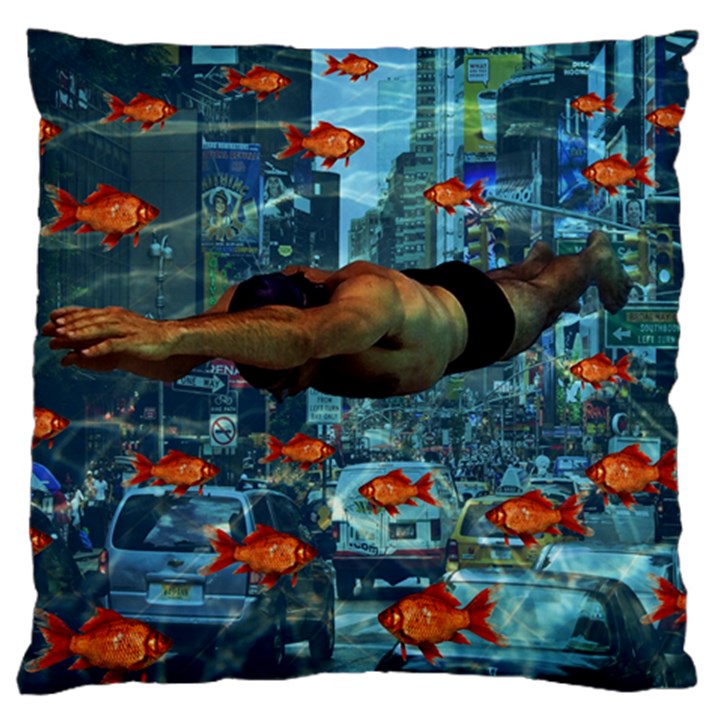 Urban swimmers   Large Flano Cushion Case (Two Sides)