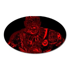 Warrior - Red Oval Magnet by Valentinaart