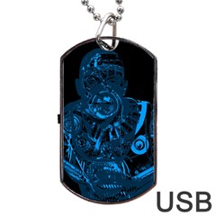 Warrior - Blue Dog Tag Usb Flash (two Sides) by Valentinaart