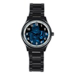 Warrior - Blue Stainless Steel Round Watch Front