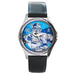 Swimming Angel Round Metal Watch by Valentinaart