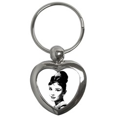 Audrey Hepburn Key Chains (heart)  by Valentinaart