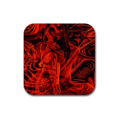 Red girl Rubber Coaster (Square) 