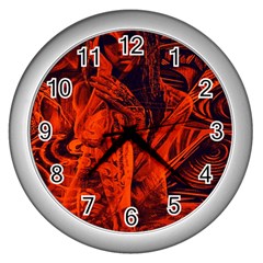 Red girl Wall Clocks (Silver) 