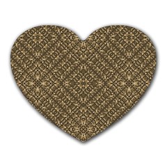 Wooden Ornamented Pattern Heart Mousepads by dflcprints